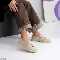 Лофери жіночі натуральна замша беж 36,38,39,40,41р