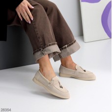 Лофери жіночі натуральна замша беж 36,38,39,40,41р