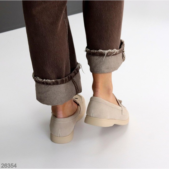 Лофери жіночі натуральна замша беж 36,38,39,40,41р