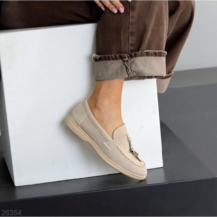 Лофери жіночі натуральна замша беж 36,38,39,40,41р