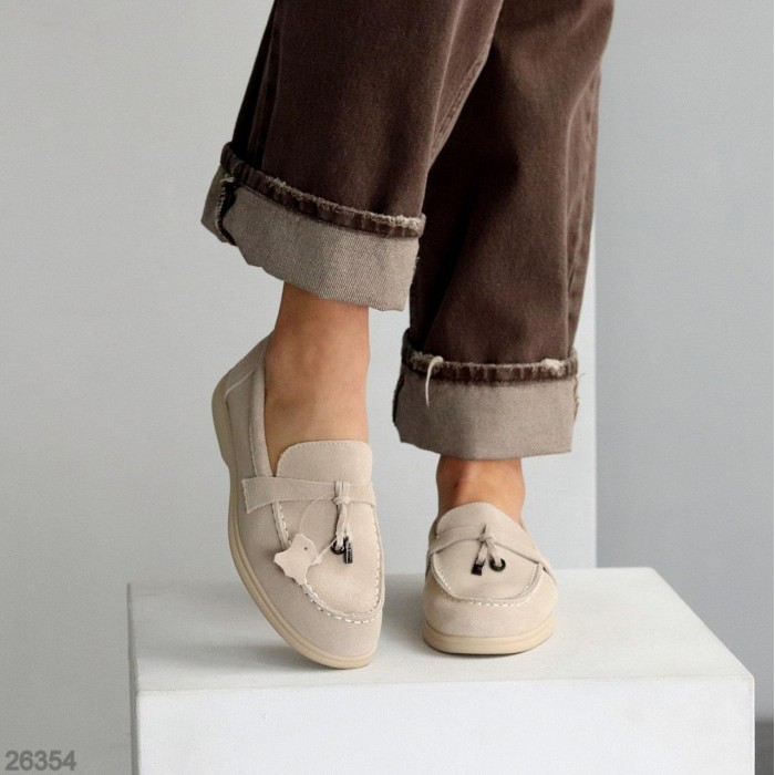 Лофери жіночі натуральна замша беж 36,38,39,40,41р