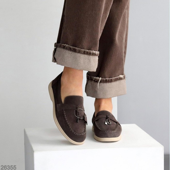 Лофери жіночі натуральна замша колір-сірий 36,38,39,40,41р