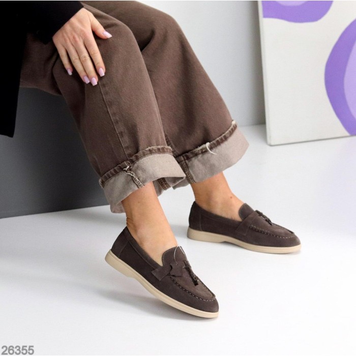 Лофери жіночі натуральна замша колір-сірий 36,38,39,40,41р