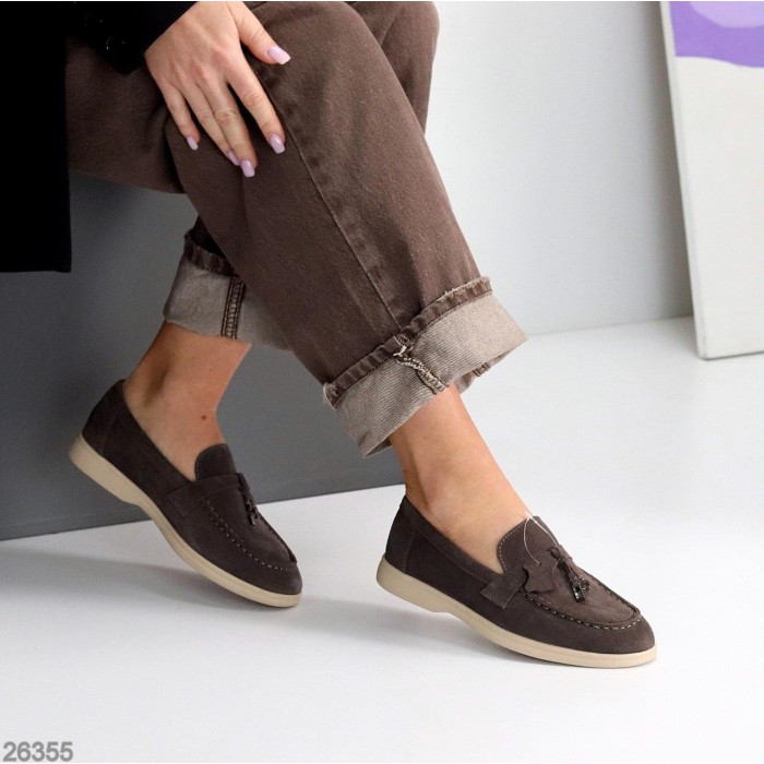 Лофери жіночі натуральна замша колір-сірий 36,38,39,40,41р