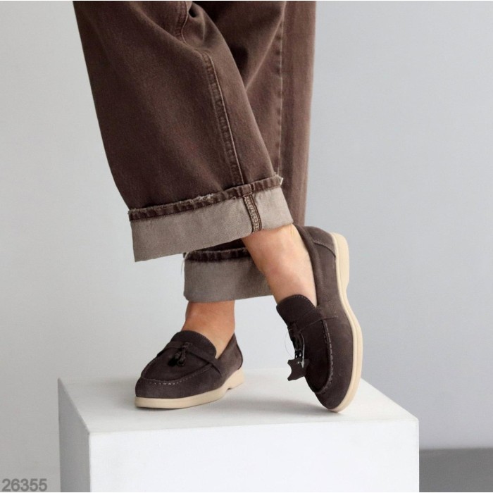 Лофери жіночі натуральна замша колір-сірий 36,38,39,40,41р