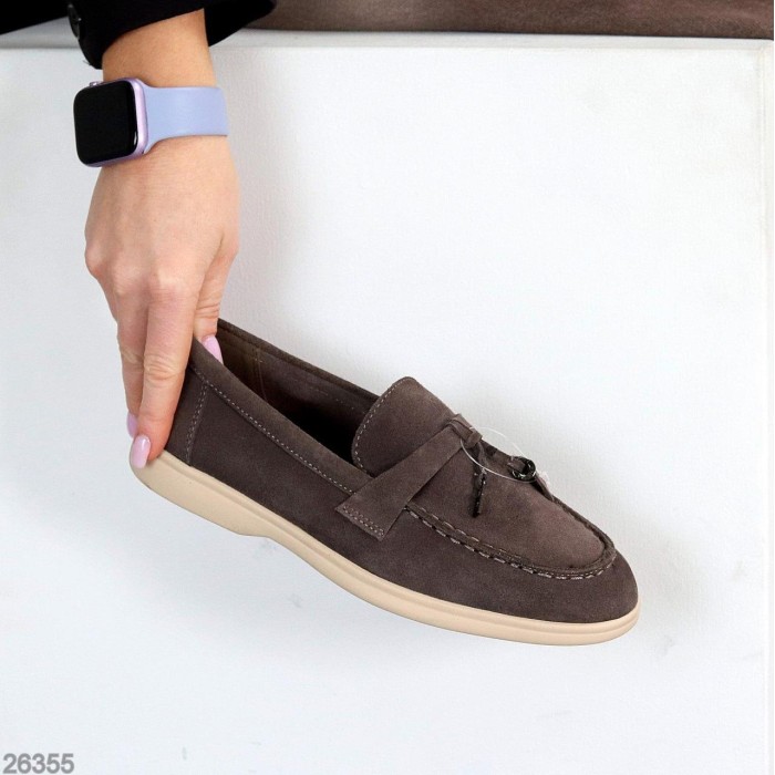 Лофери жіночі натуральна замша колір-сірий 36,38,39,40,41р