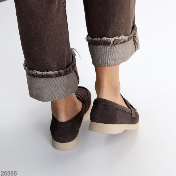 Лофери жіночі натуральна замша колір-сірий 36,38,39,40,41р