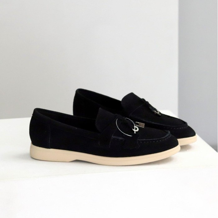 Лофери жіночі натуральна замша чорні 36,37,38,39,40,41р