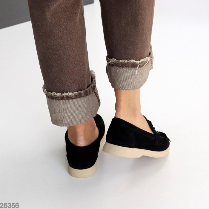 Лофери жіночі натуральна замша чорні 36,37,38,39,40,41р