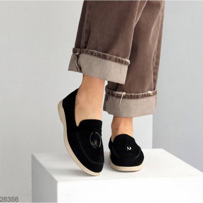 Лофери жіночі натуральна замша чорні 36,37,38,39,40,41р