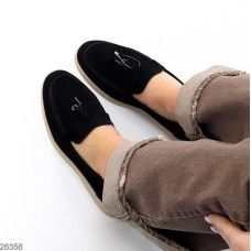 Лофери жіночі натуральна замша чорні 36,37,38,39,40,41р