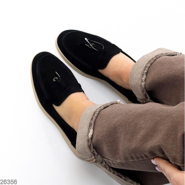 Лофери жіночі натуральна замша чорні 36,37,38,39,40,41р