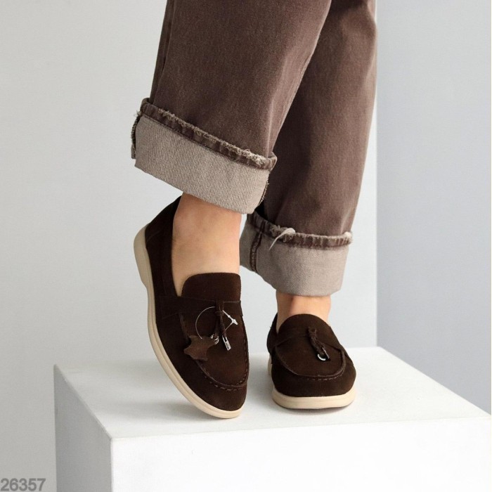 Лофери жіночі натуральна замша колір-шоколад 36,38,39,40,41р