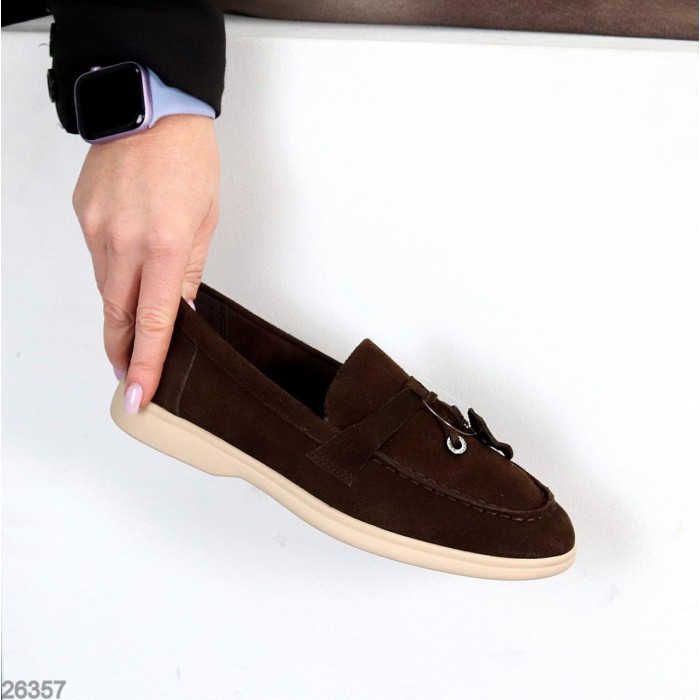 Лофери жіночі натуральна замша колір-шоколад 36,38,39,40,41р