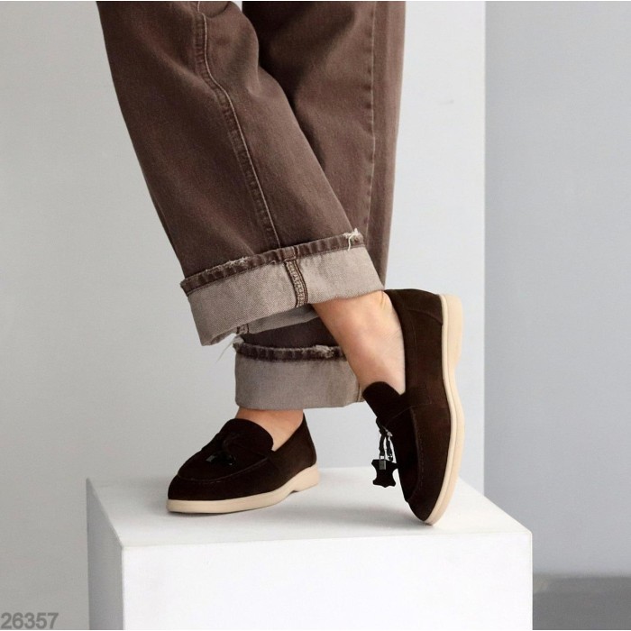 Лофери жіночі натуральна замша колір-шоколад 36,38,39,40,41р