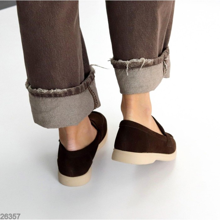 Лофери жіночі натуральна замша колір-шоколад 36,38,39,40,41р