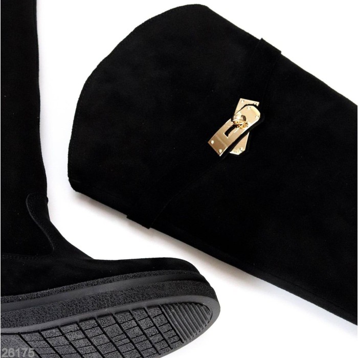 Чоботи жіночі натуральна замша колір-чорний демі 36,37,38р