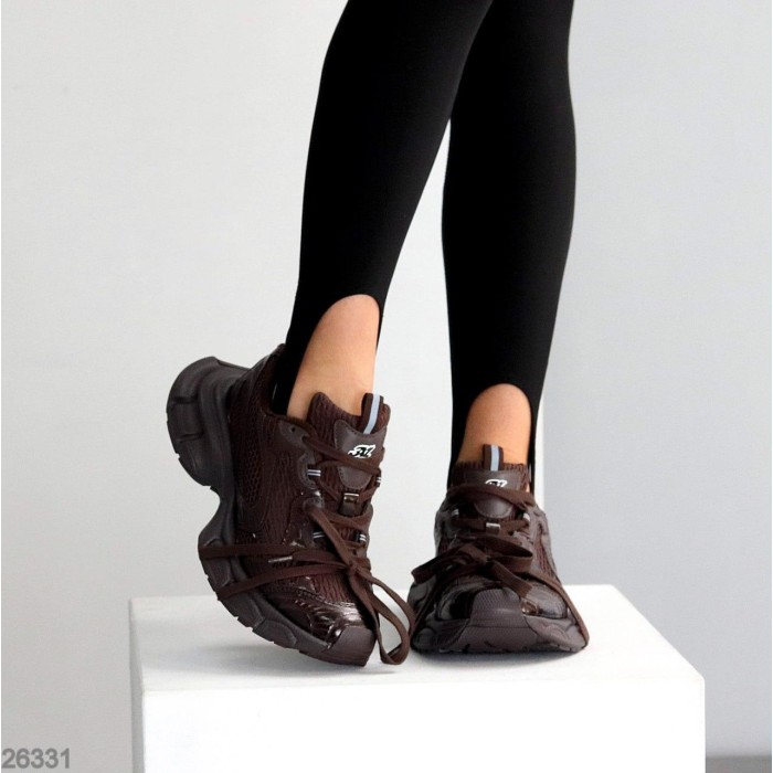 Кросівки жіночі натуральна шкіра шоколад на 35.5,37,38р