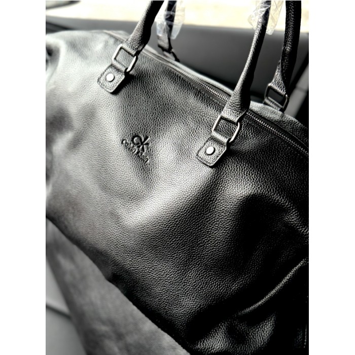 Сумка дорожня натуральна шкіра Чорна