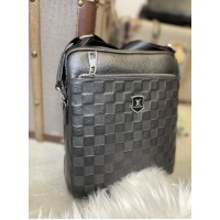 Чоловіча сумка 3 відділення  натуральна шкіра Чорна