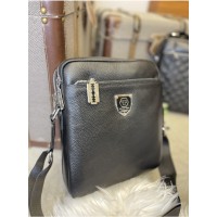 Чоловіча сумка 3 відділення  натуральна шкіра Чорна