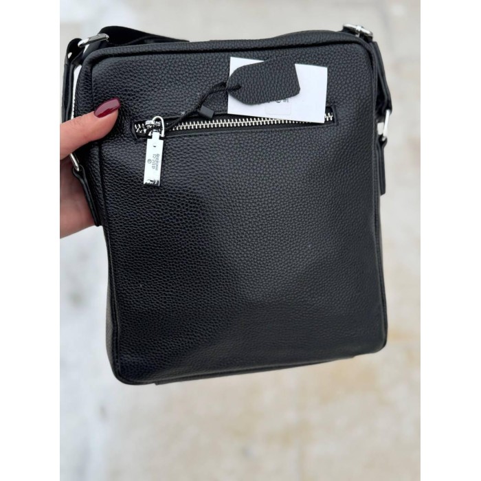 Чоловіча сумка натуральна преміум  шкіра Чорна