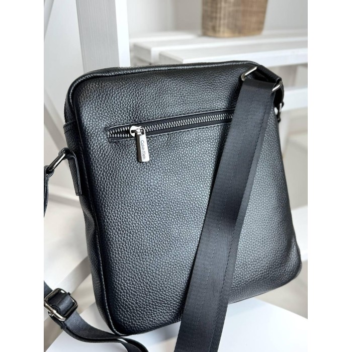 Чоловіча сумка натуральна преміум  шкіра Чорна