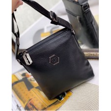 Чоловіча сумка натуральна преміум  шкіра Чорна