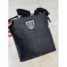 Чоловіча сумка натуральна преміум  шкіра Чорна