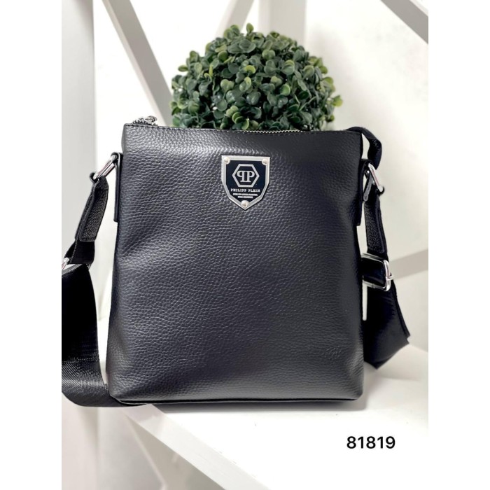 Чоловіча сумка натуральна преміум  шкіра Чорна