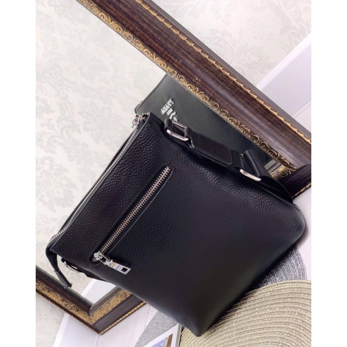 Чоловіча сумка натуральна преміум  шкіра Чорна