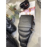 Сумка чоловіча кросбоді 3 відділення натуральна шкіра Чорна