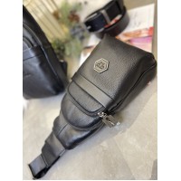 Сумка мужская кросбоди натуральная кожа Черная