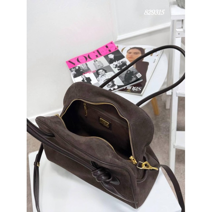 Сумка жіноча валізка комбінована натуральна замша/шкіра Чорна, Шоколад