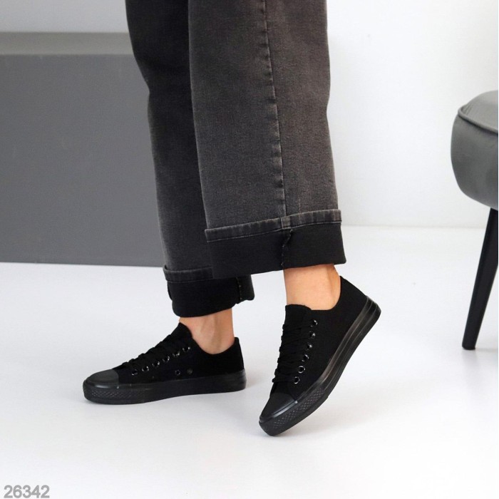 Кеди жіночі текстиль чорні на 35.5,36,37,38,39,40р