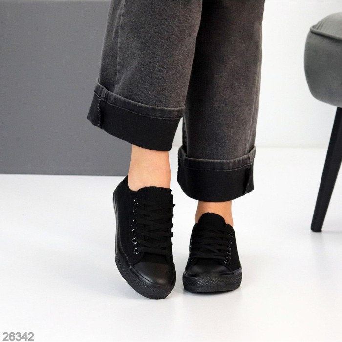 Кеди жіночі текстиль чорні на 35.5,36,37,38,39,40р