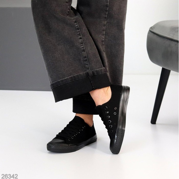 Кеди жіночі текстиль чорні на 35.5,36,37,38,39,40р