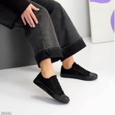 Кеди жіночі текстиль чорні на 35.5,36,37,38,39,40р