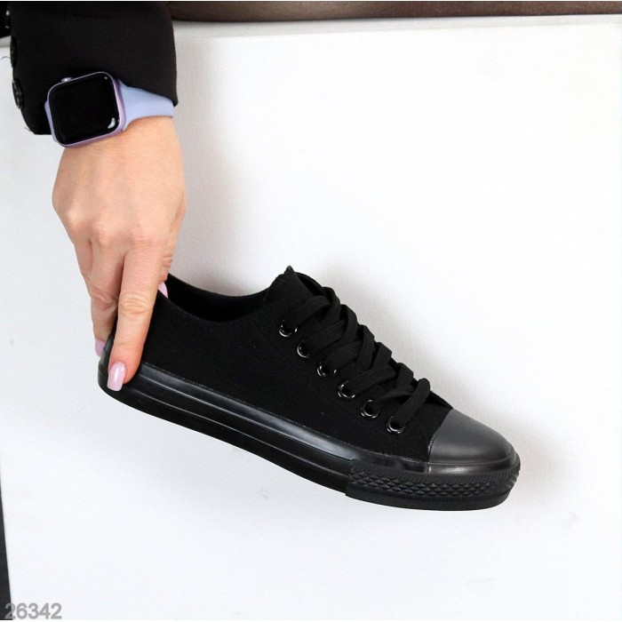 Кеди жіночі текстиль чорні на 35.5,36,37,38,39,40р