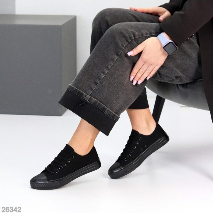 Кеди жіночі текстиль чорні на 35.5,36,37,38,39,40р