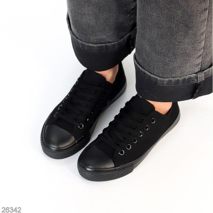 Кеди жіночі текстиль чорні на 35.5,36,37,38,39,40р