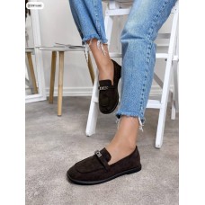 Туфлі/Лофери жіночі натуральна замша колір: Шоколад 37р