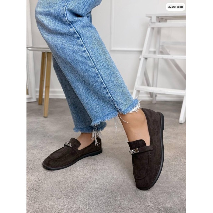 Туфлі/Лофери жіночі натуральна замша колір: Шоколад 37р