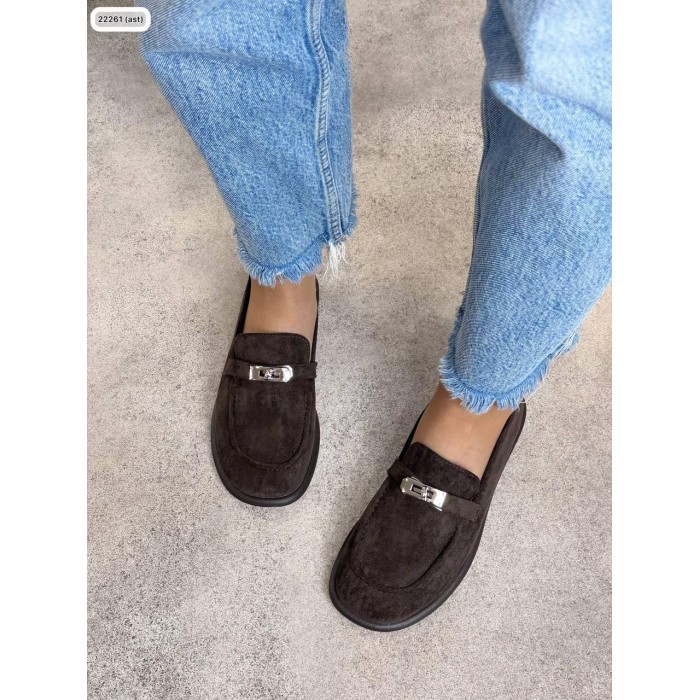 Туфлі/Лофери жіночі натуральна замша колір: Шоколад 37р