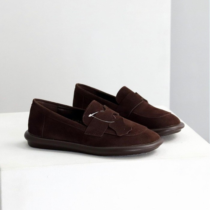 Мокасини жіночі натуральна замша колір-шоколад на 36,37,40,41р