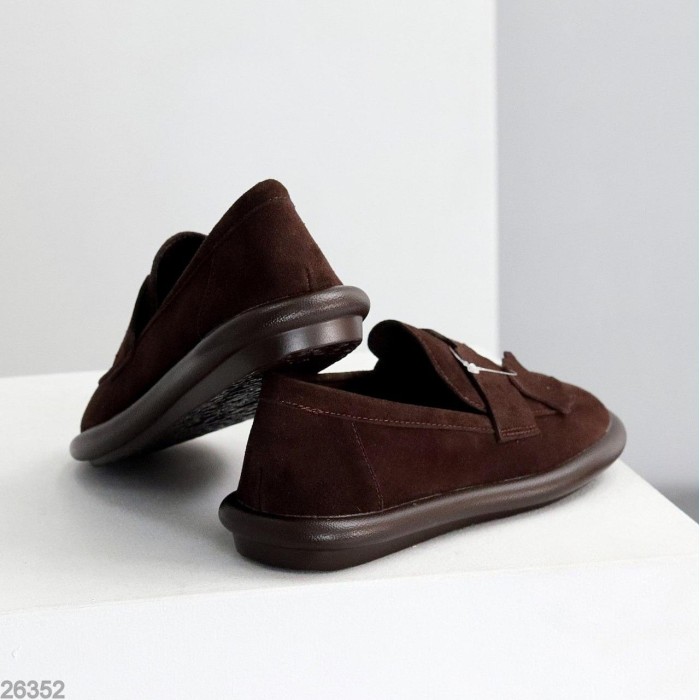 Мокасини жіночі натуральна замша колір-шоколад на 36,37,40,41р