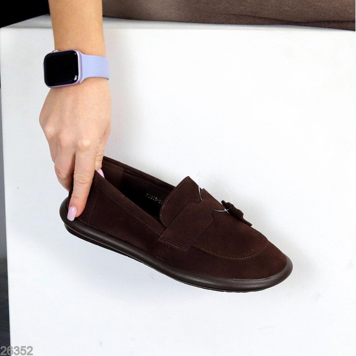 Мокасини жіночі натуральна замша колір-шоколад на 36,37,40,41р