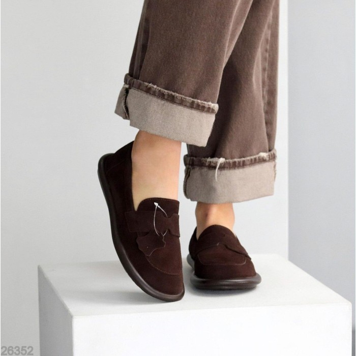 Мокасини жіночі натуральна замша колір-шоколад на 36,37,40,41р