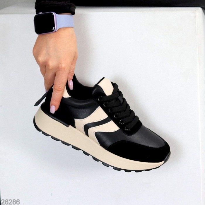 Кросівки жіночі натуральна шкіра/замша чорні 36,37,38,39,40,41р