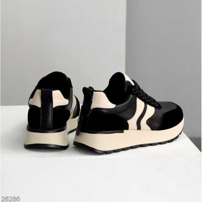 Кросівки жіночі натуральна шкіра/замша чорні 36,37,38,39,40,41р